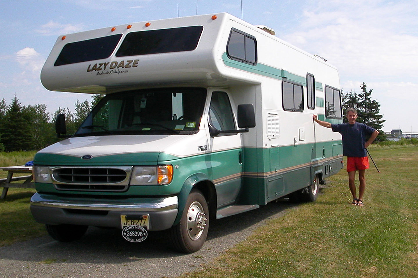 Herb and his trusty RV at the campsite Herb and his trusty RV at the campsite