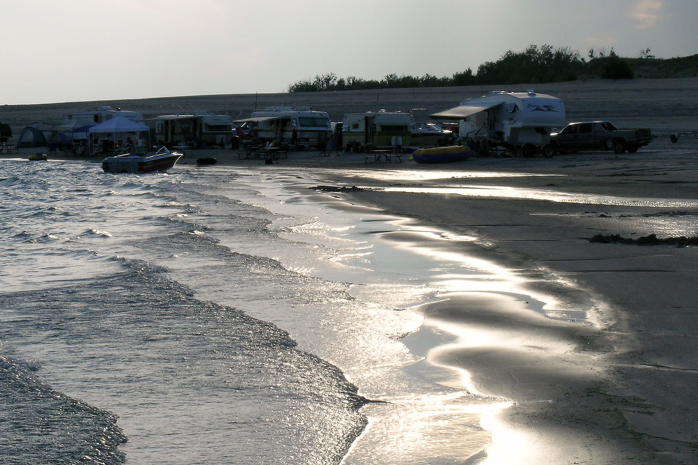 Lake McConaughy camping on the beach