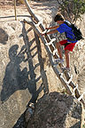 Tommy on the Ladder to Sipapu Bridge