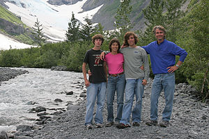 Family on Byron Glacier Trail