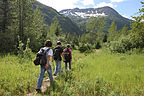 Lolo and boys hiking back to campsite