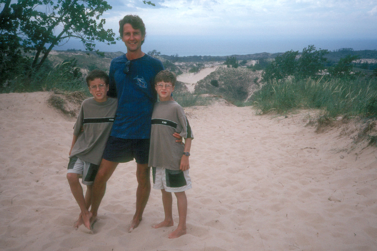 Herb and the boys on the Dunes Trail