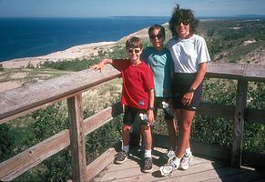 Lorry and boys on bike ride