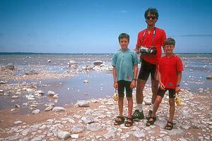 Herb and boys at Old Mission Peninsula