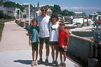 Family along the docks on Mackinac Island