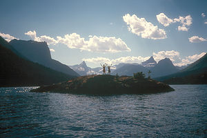 Kid's on Island in St Mary's Lake