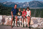 Family in front of Canadian Rockies