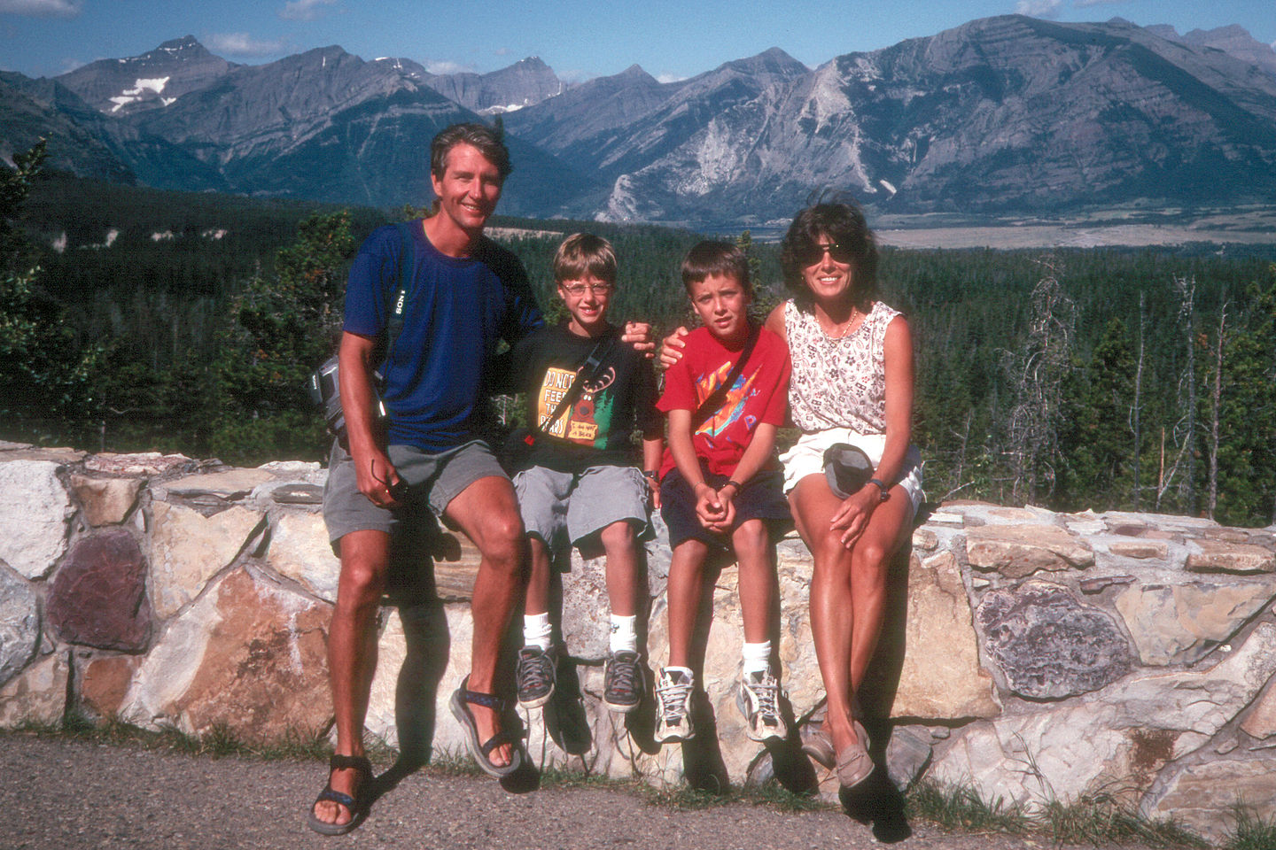 Family in front of Canadian Rockies Family in front of Canadian Rockies