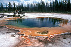 Family by thermal pool