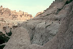 Lolo and boys traversing cliffs on the Notch Trail