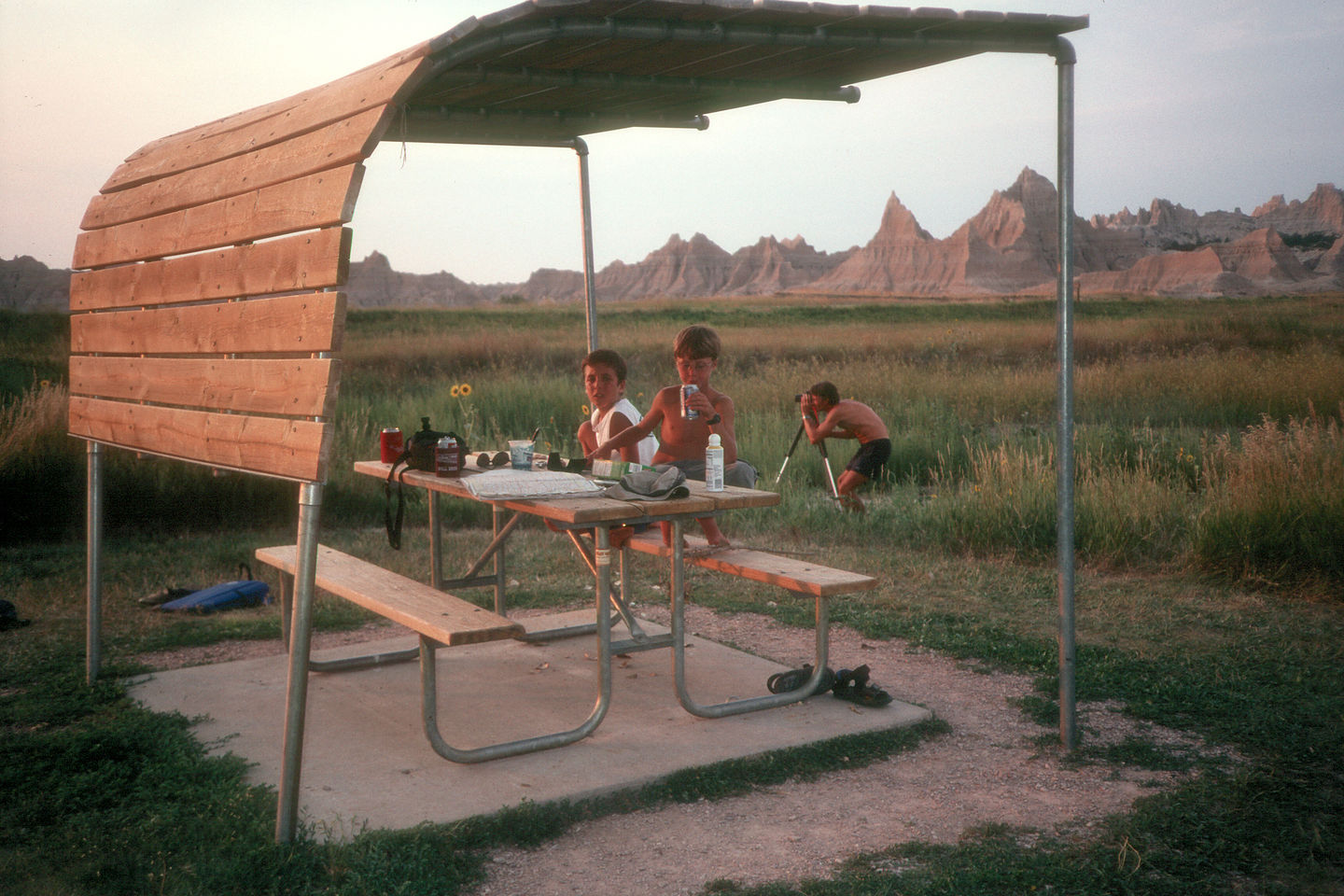 Herb and boys at Cedar Pass campsite