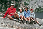 Family at end of Emerald Lake Trail