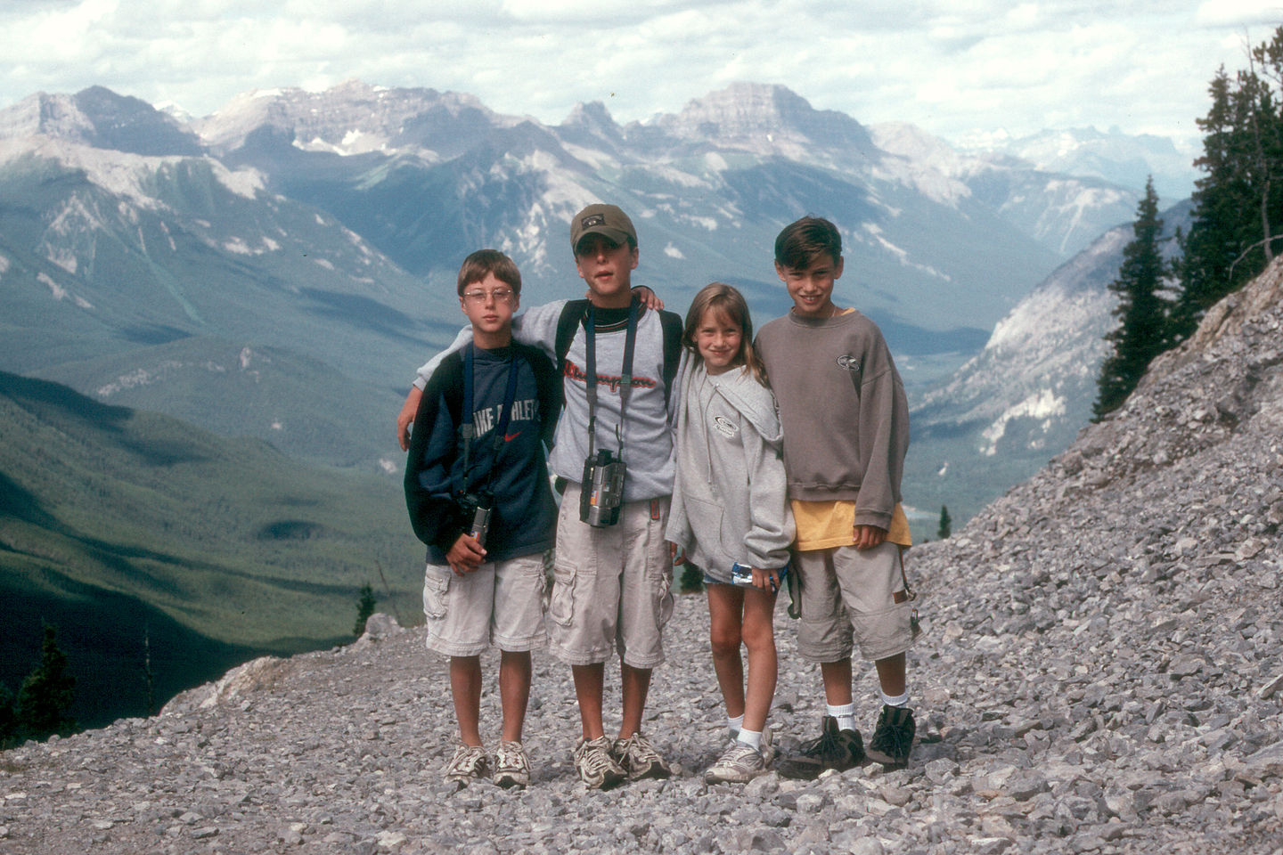 Kids on top of Sulphur Mountain Kids on top of Sulphur Mountain