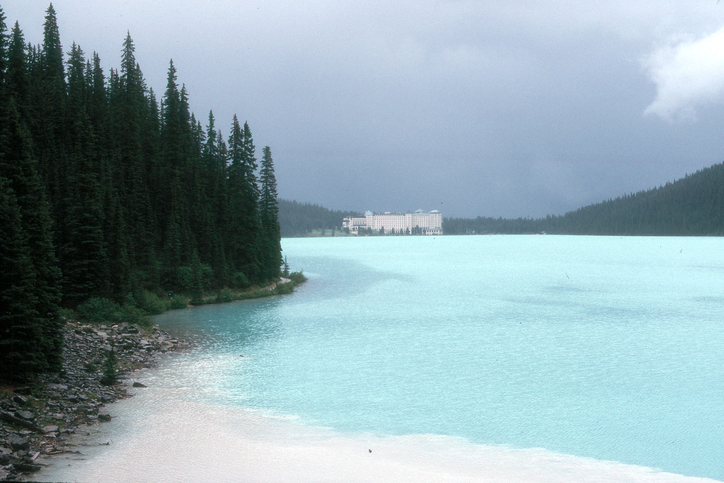 View of Lake Louise from Lakeshore Trail View of Lake Louise from Lakeshore Trail