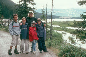 Michelle and Kids at Lake Louise