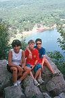 Lolo and the boys overlooking Devil's Lake