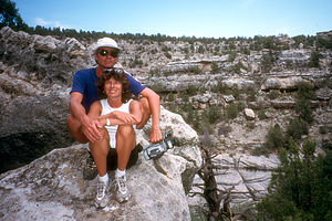 Spouses resting on Island Trail