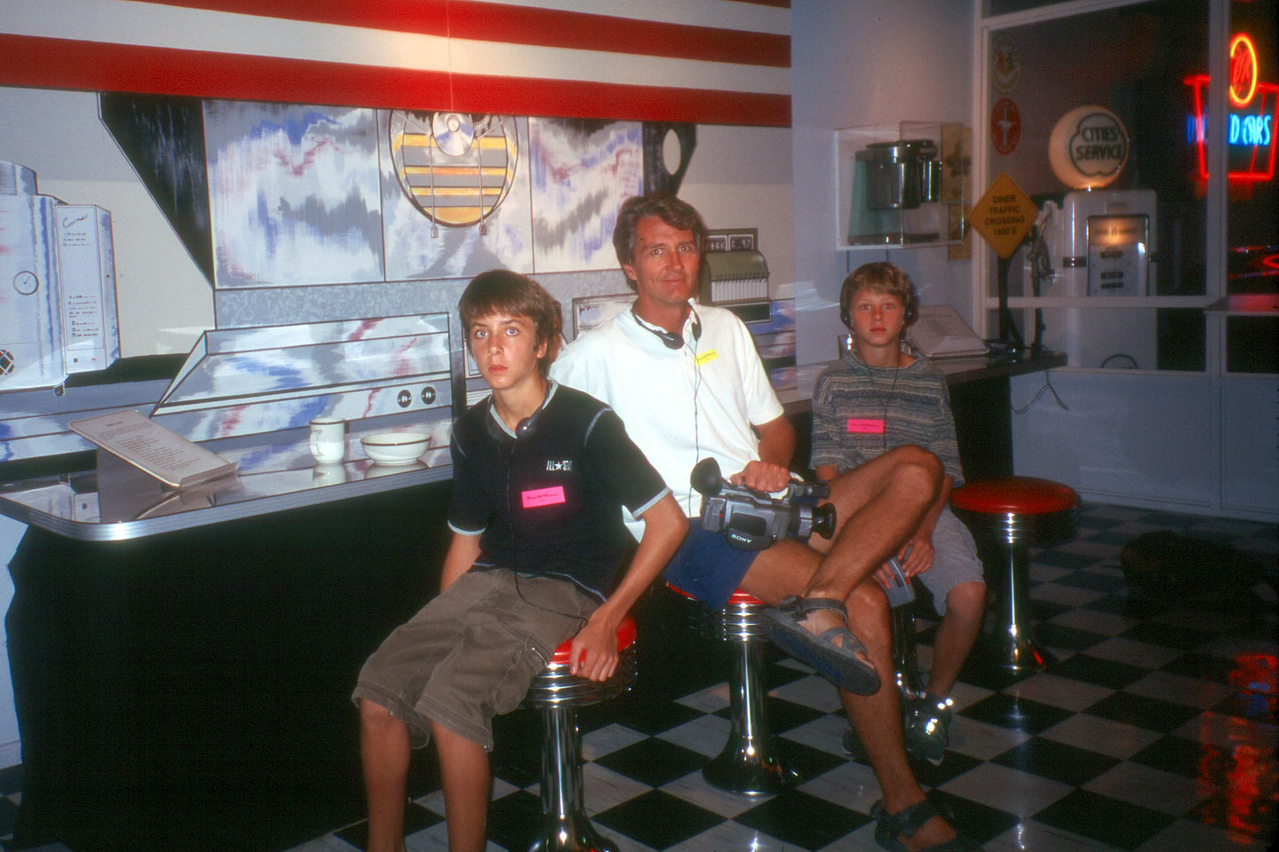 Herb and the boys at a 50s Diner