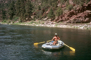 Herb and his trusty rubber boat