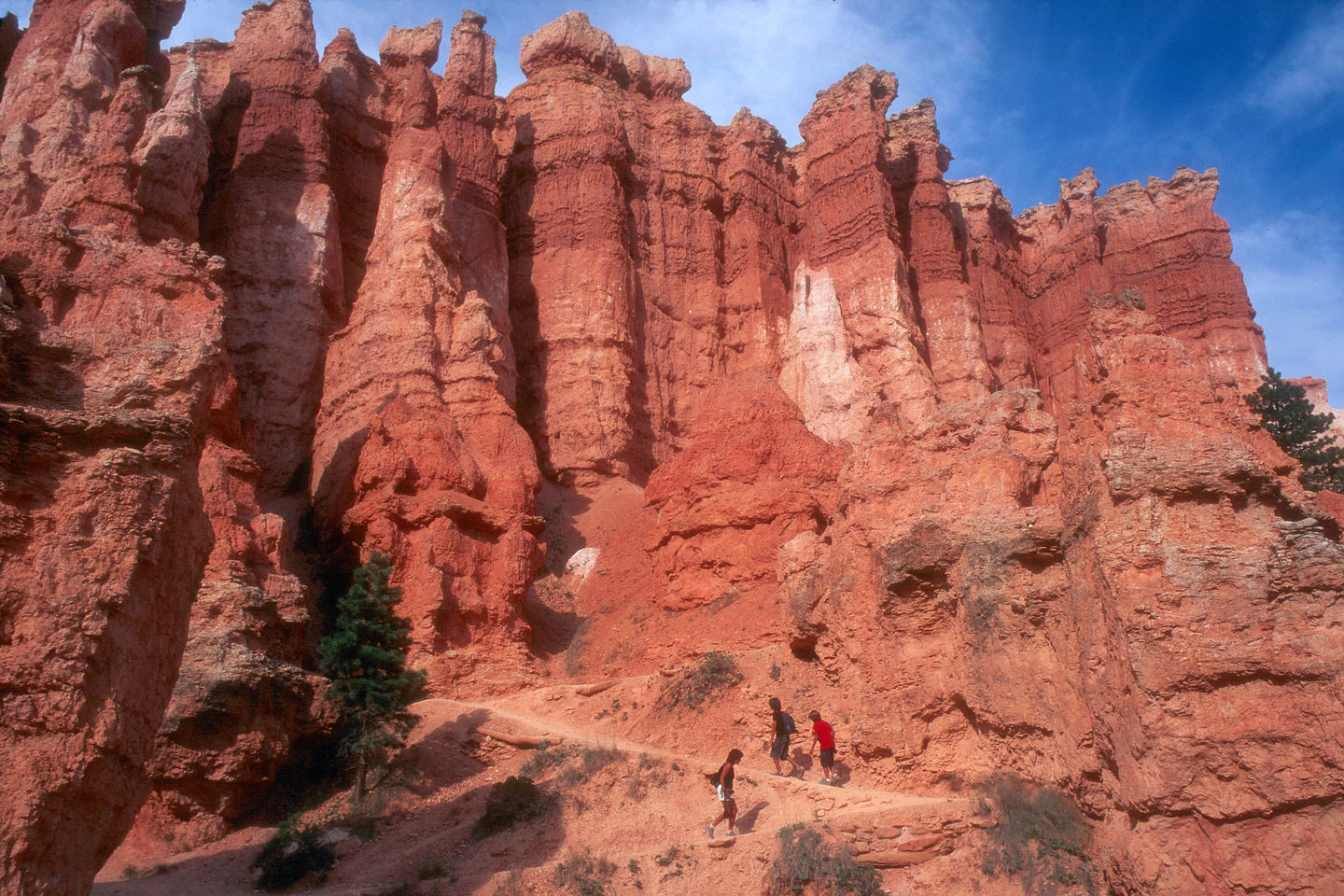 Lolo and the boys hiking out of the canyon