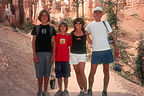 Family on hike to Queen's Garden