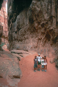 Family on Fiery Furnace hike