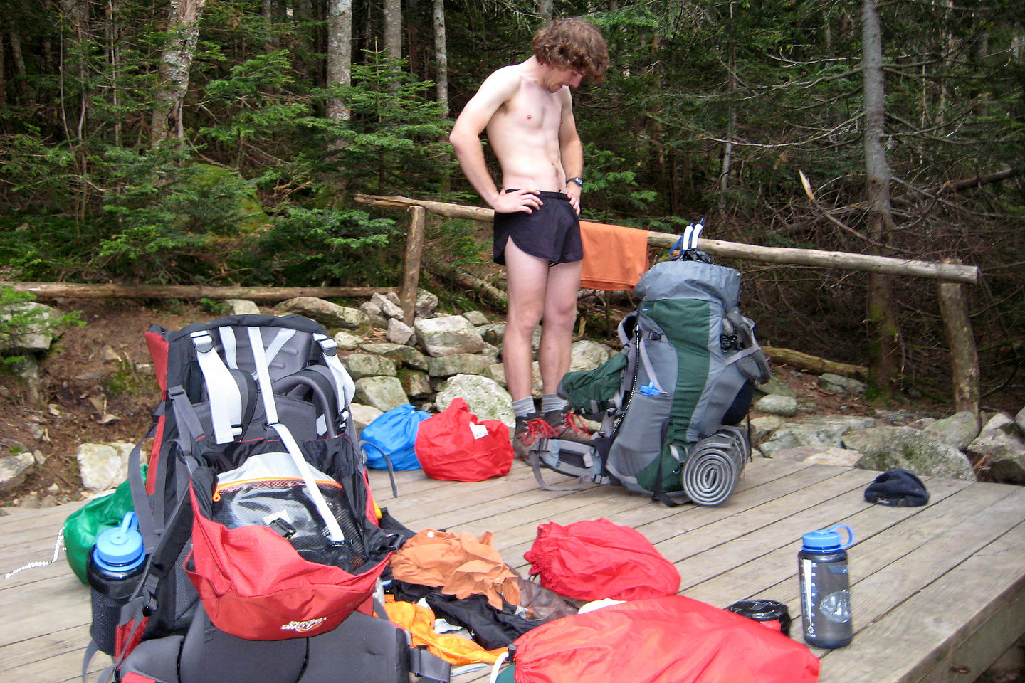 Setting up camp at Liberty Springs Setting up camp at Liberty Springs