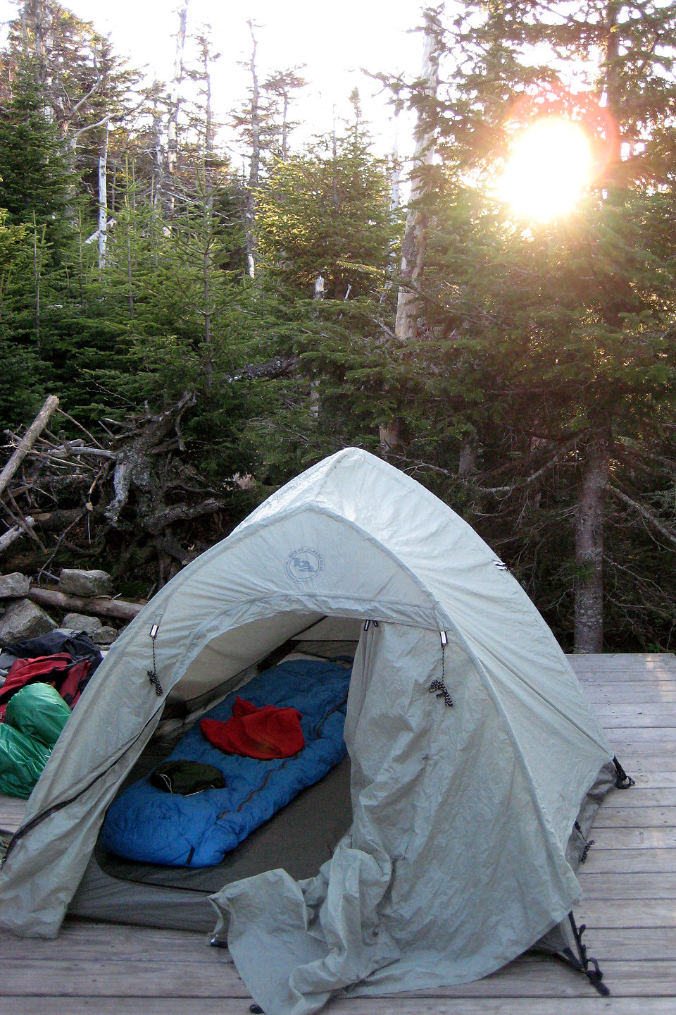 Tent ready before sunset