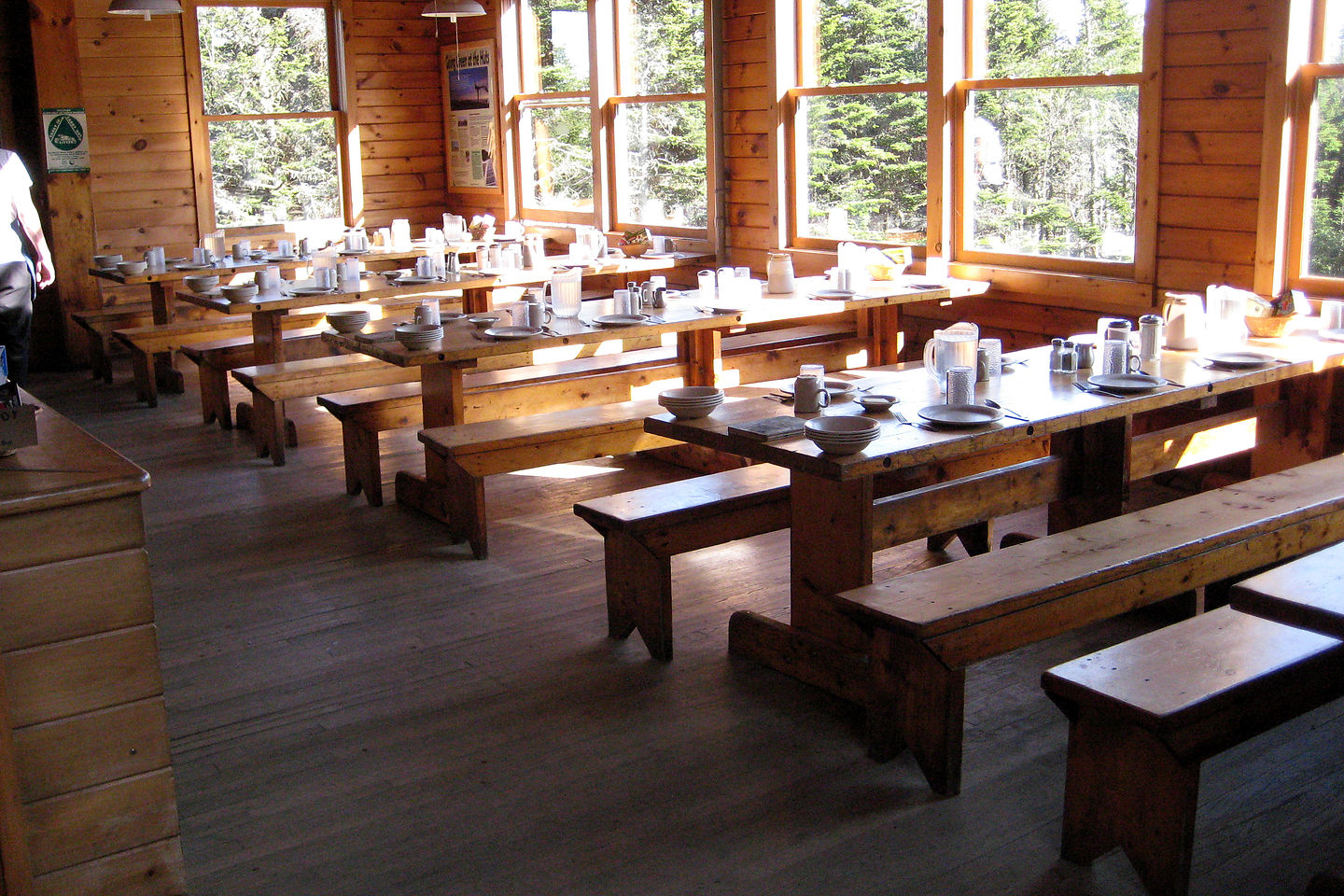 Dinner setup at Mizpah Springs Hut