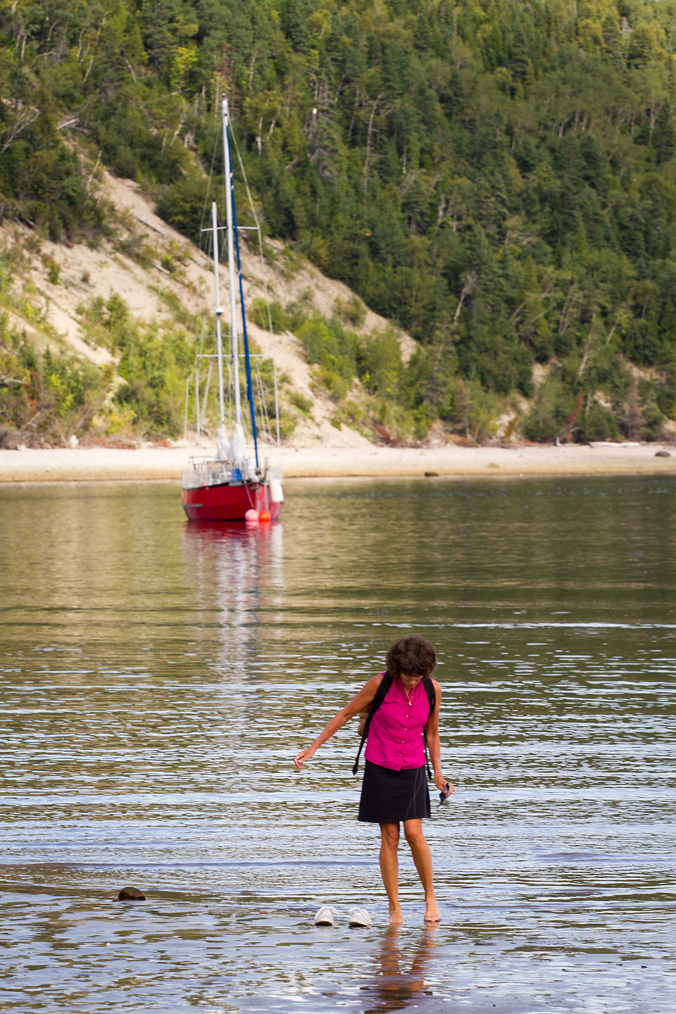 Mom wading the St. Lawrence - TJG