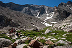 Taking photos on the Chasm Lake Hike