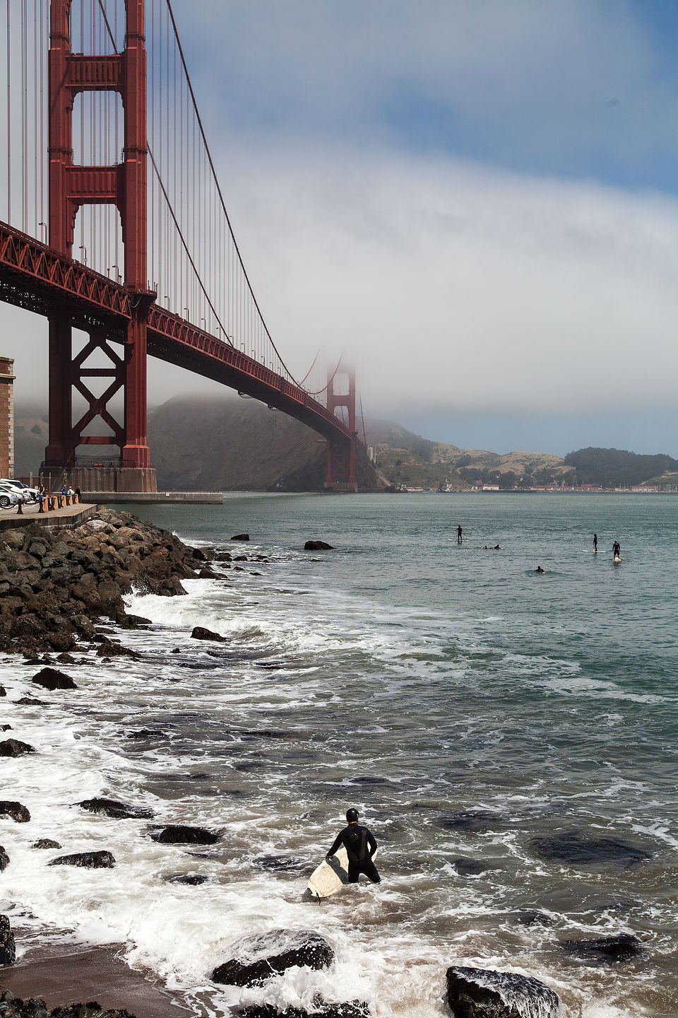 Golden Gate Bridge with Surfers Golden Gate Bridge with Surfers