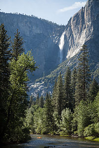Yosemite Falls from Housekeeping Camp Bridge