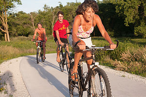 Biking to Beach at Lake Anita - AJG