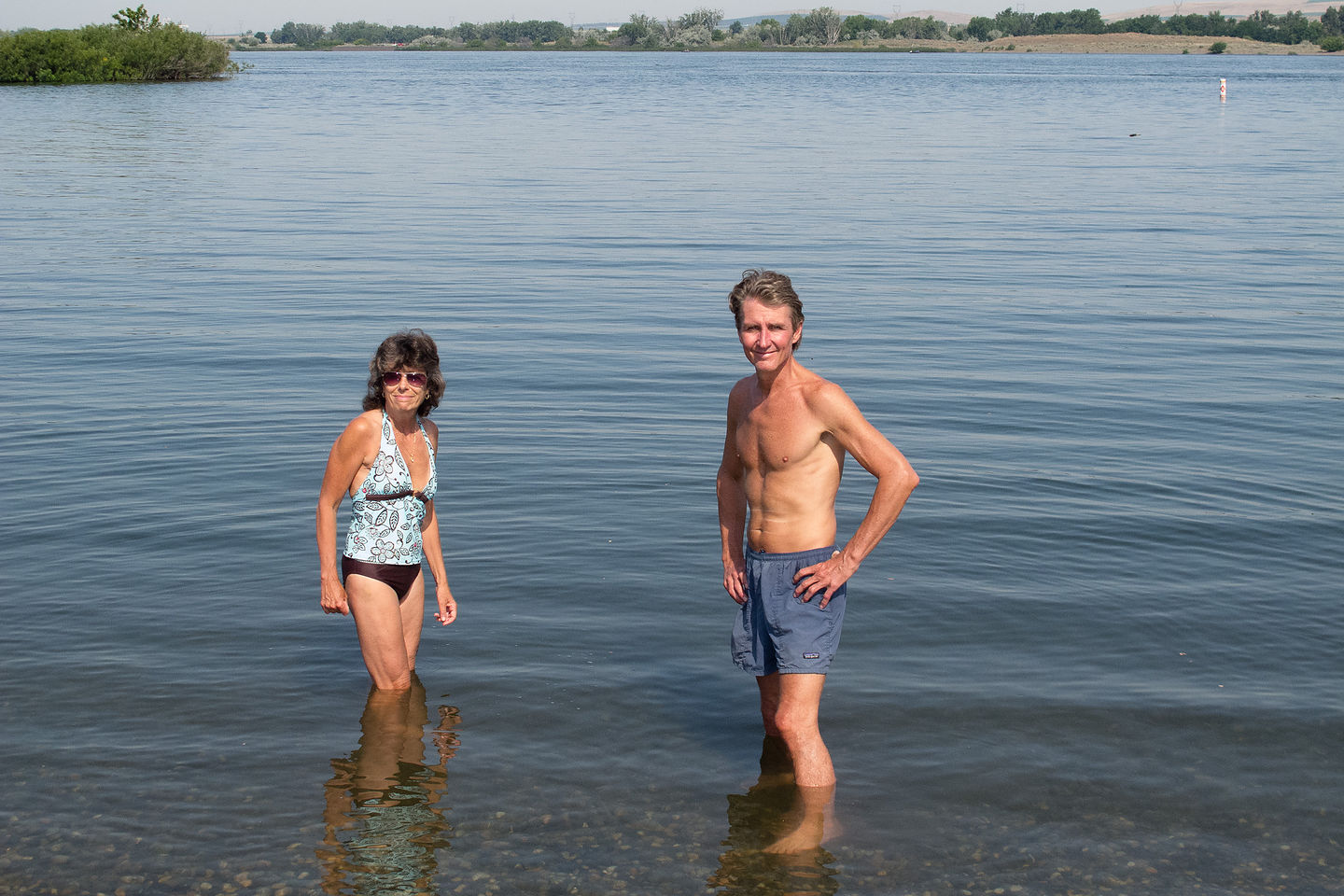 Lolo and Herb Swimming in the Columbia River Lolo and Herb Swimming in the Columbia River