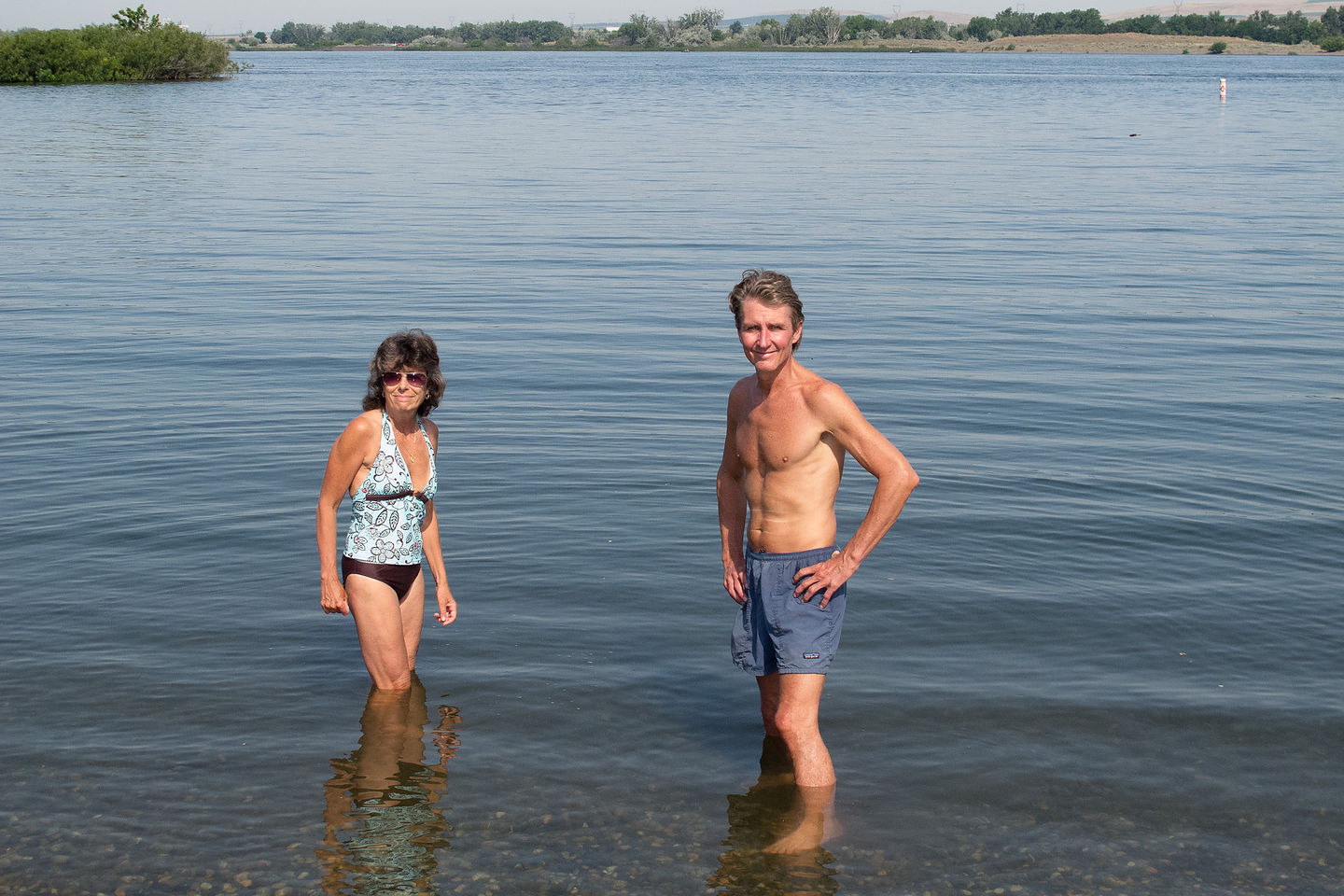 Lolo and Herb Swimming in the Columbia River