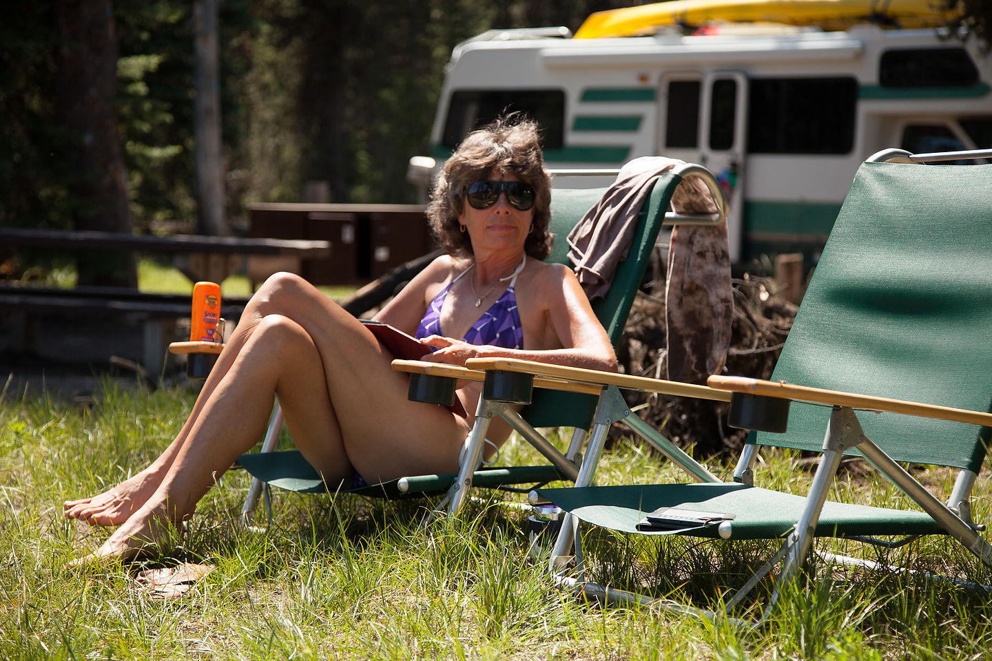 Lolo relaxing at Mazama Campground Lolo relaxing at Mazama Campground