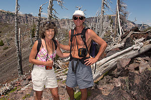 Lolo and Herb at Summit of Wizard Island