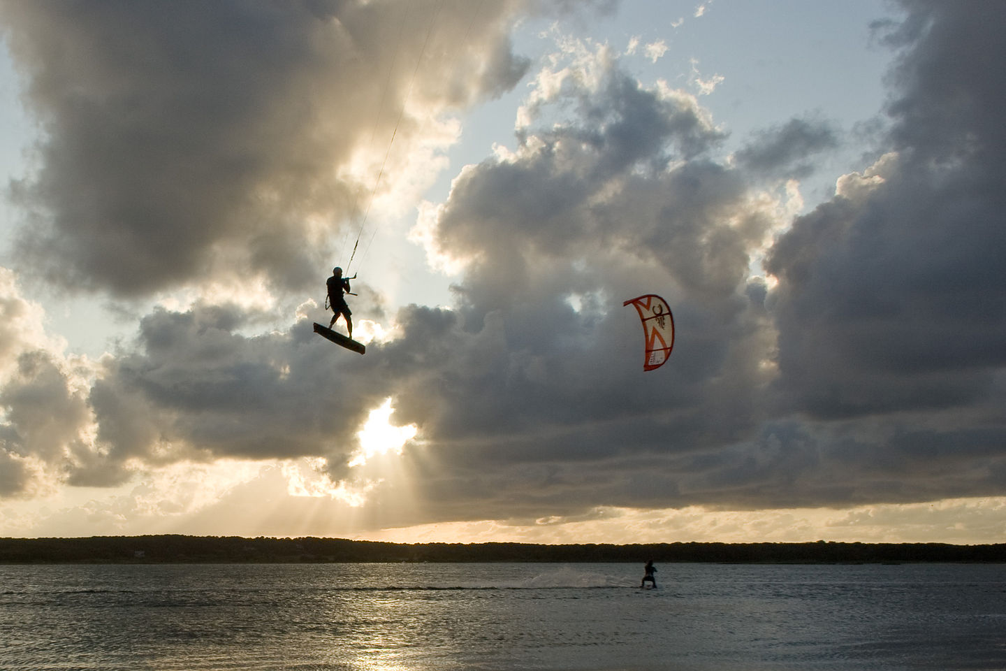 Kite Boarders on Sengekontacket Pond Kite Boarders on Sengekontacket Pond