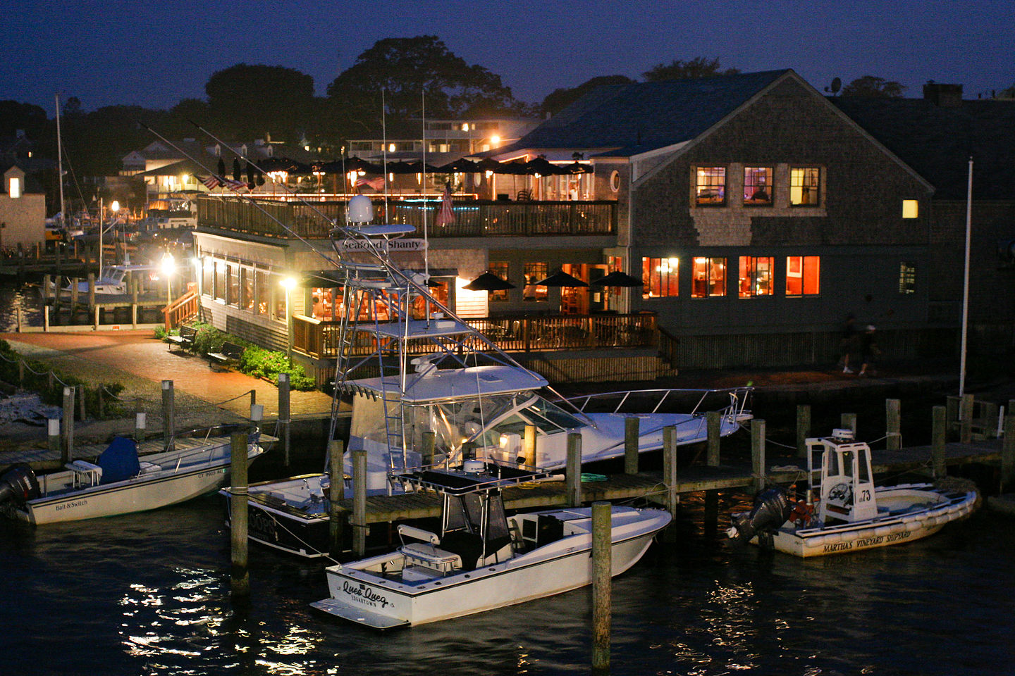 Night View from Memorial Wharf of Seafood Shanty Night View from Memorial Wharf of Seafood Shanty