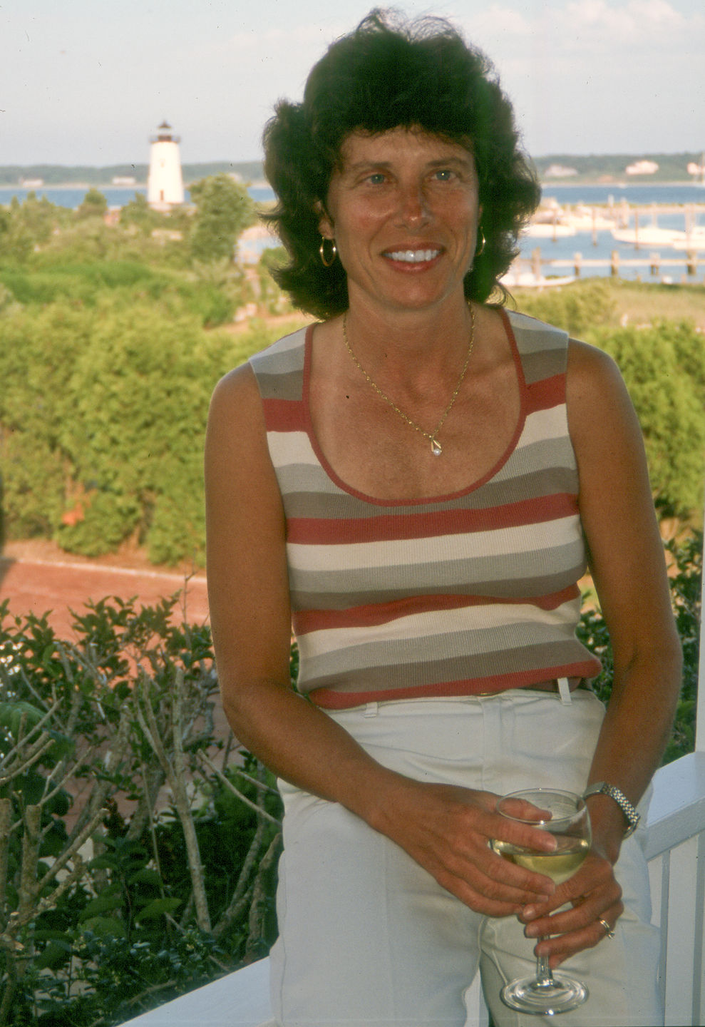 Lolo on Porch of Edgartown Rental House