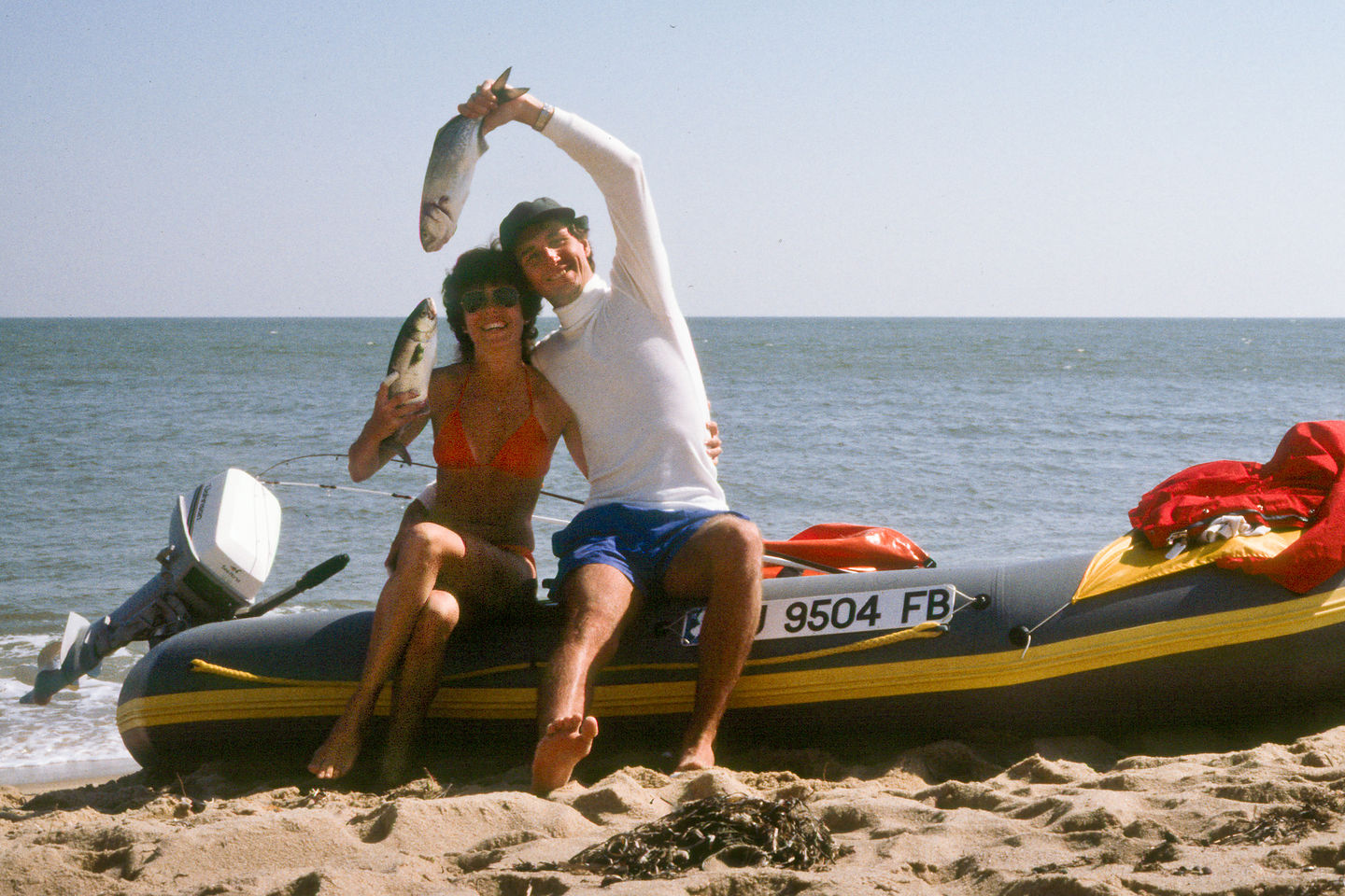 "Kissing Bluefish" on Avon Raft during Honeymoon