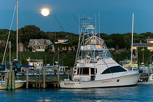 Motor Yacht Banjo by Moonlight