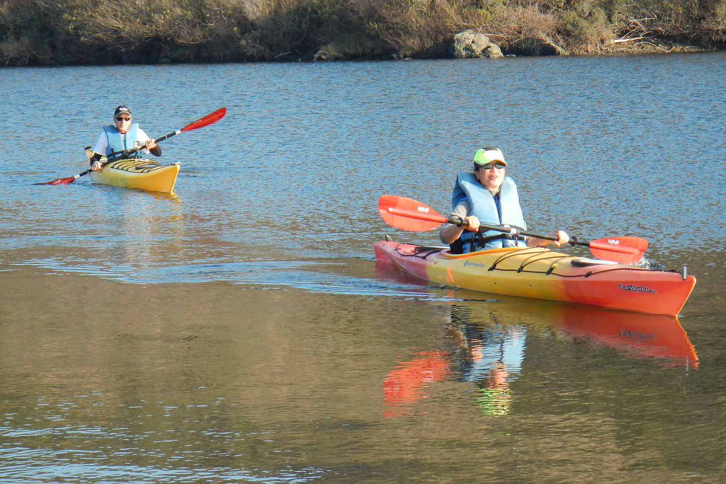 Hilda and Paul on a Test Paddle