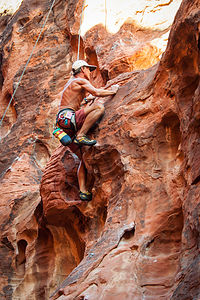 Herb in Black Corridor of Red Rock Canyon