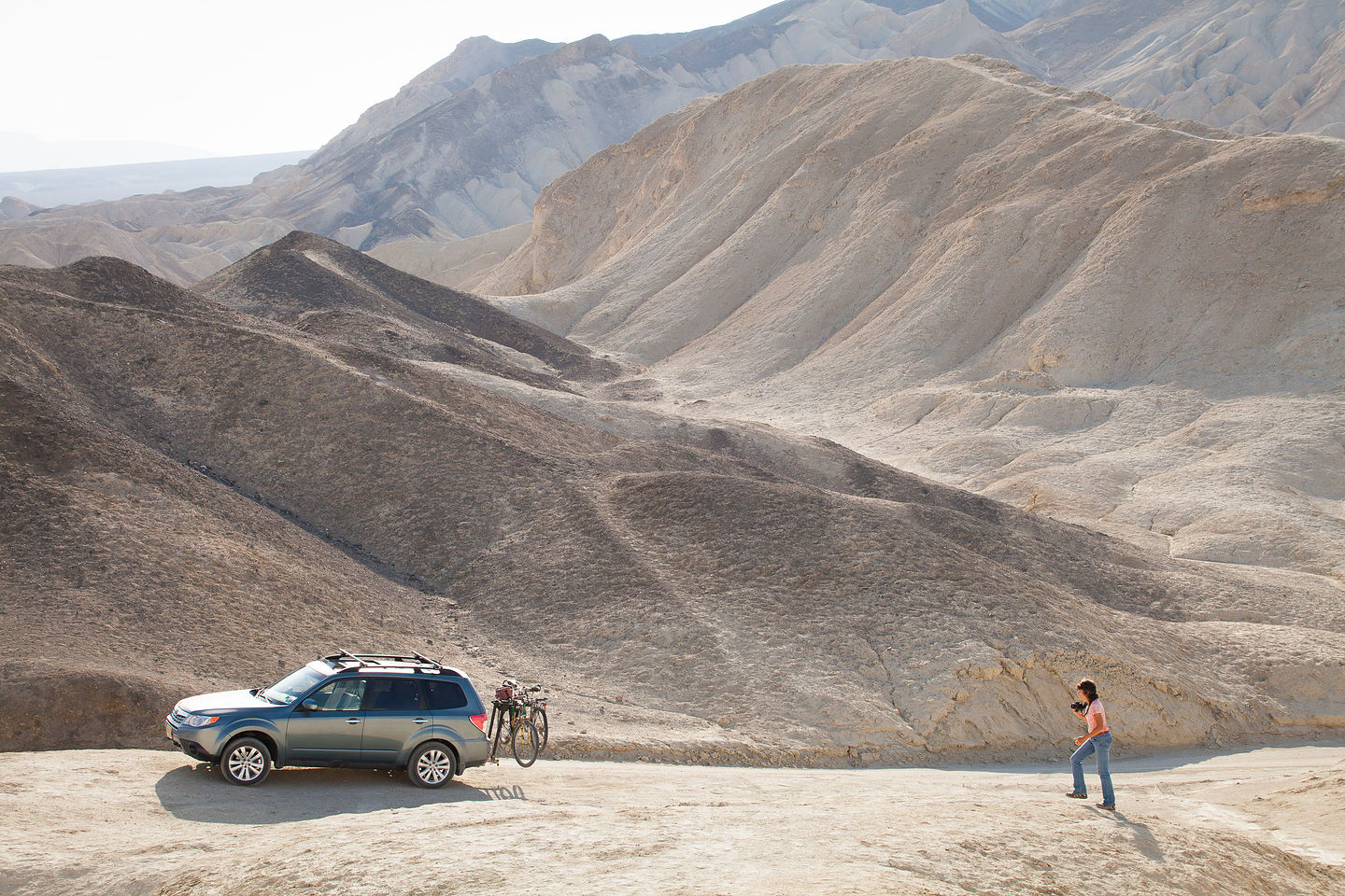 Subaru and Lolo on Twenty Mule Team Canyon Road