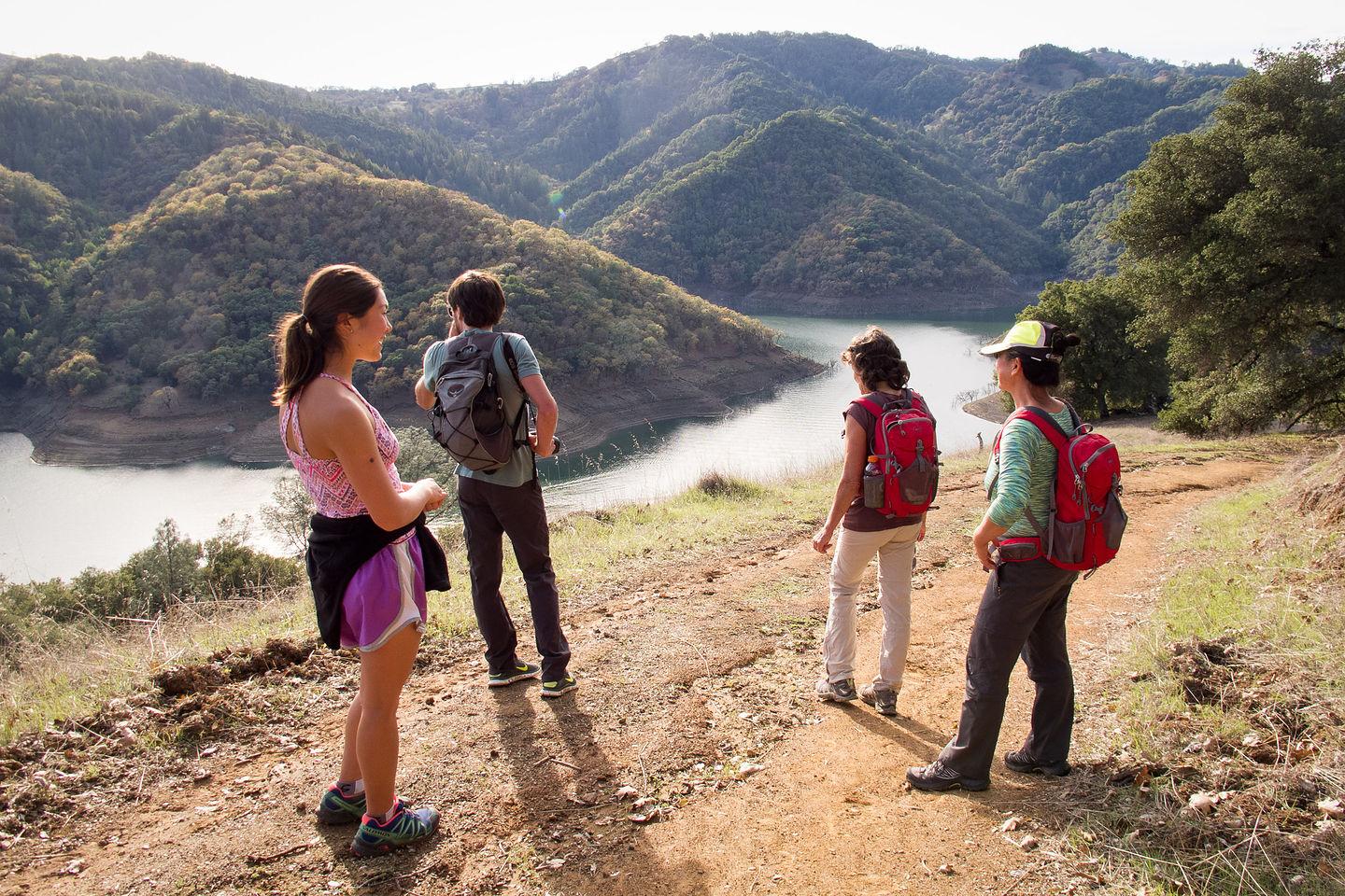 Hikers on Lake Sonoma Canoe Trail Hikers on Lake Sonoma Canoe Trail
