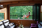 Lolo and Beer on Houseboat Deck