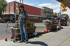 Lolo with Walker Reserving a Spot for Mule Day Parade