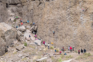 Crowd at Great Wall of China